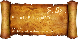 Pitsch Szilamér névjegykártya